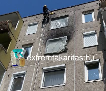 Panelház homlokzat tisztítás