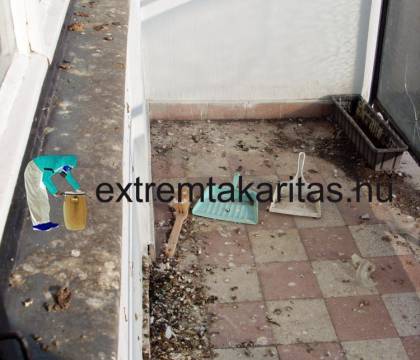 Galambszar takarítás teraszról