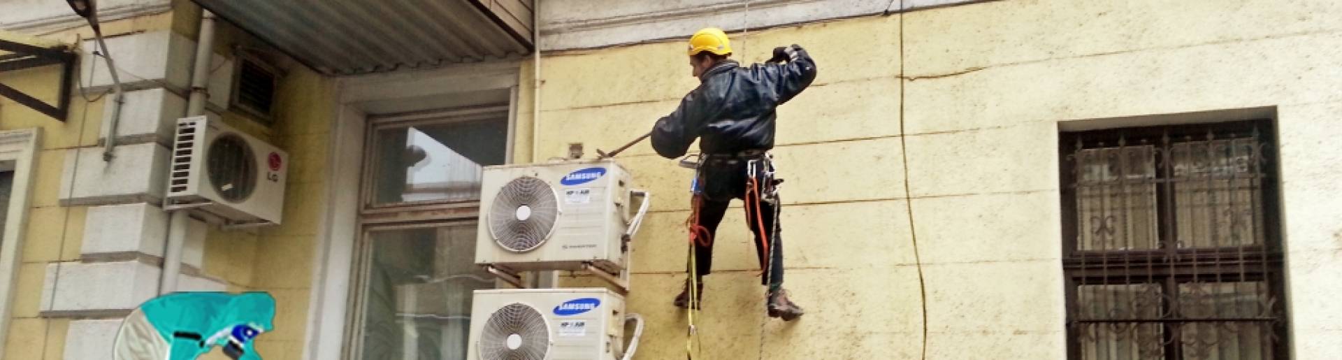 Légkondiciónáló, kültéri klíma egységek fertőtlenítő takarítása, tisztítása, védelme